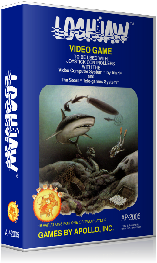 Shark Attack Atari 2600 Game Cover To Fit A Ugc Style - Lochjaw (800x900), Png Download