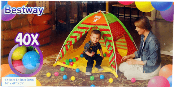 Kids Tent Balls - Tent (595x336), Png Download