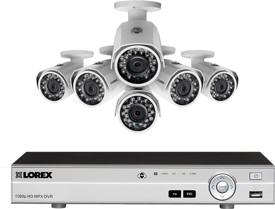 Hd 1080p Surveillance System With 6 Outdoor Security - Lorex 1080p Hd Surveillance System With 6 Weatherproof (1200x800), Png Download