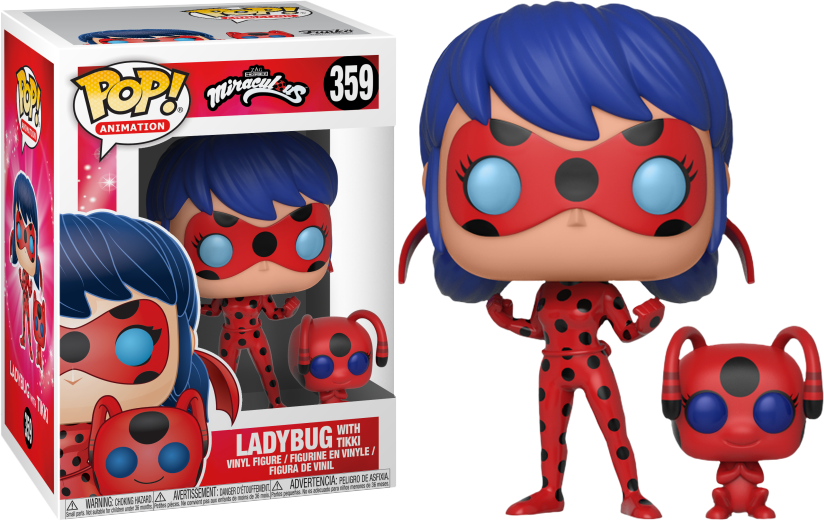 תמונה של Miraculous Ladybug With Tikki Pop - Funko Pop Miraculous Ladybug (560x354), Png Download