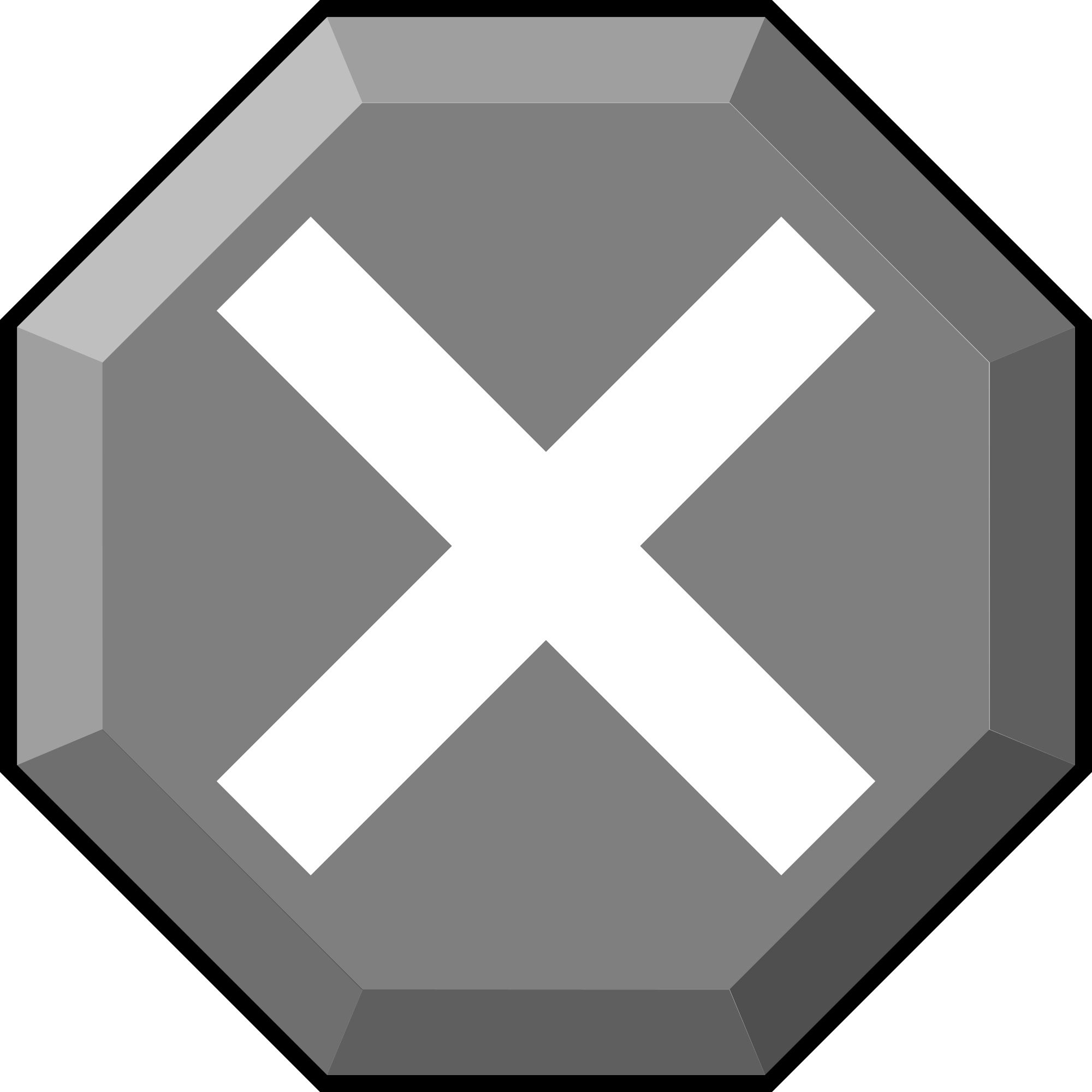 Black Octagon Icon - Warning Png (2000x2000), Png Download