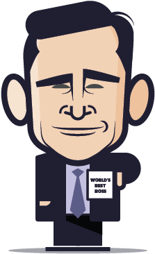 Loogmoji Of Michael Scott - Cartoon Michael Scott (500x500), Png Download