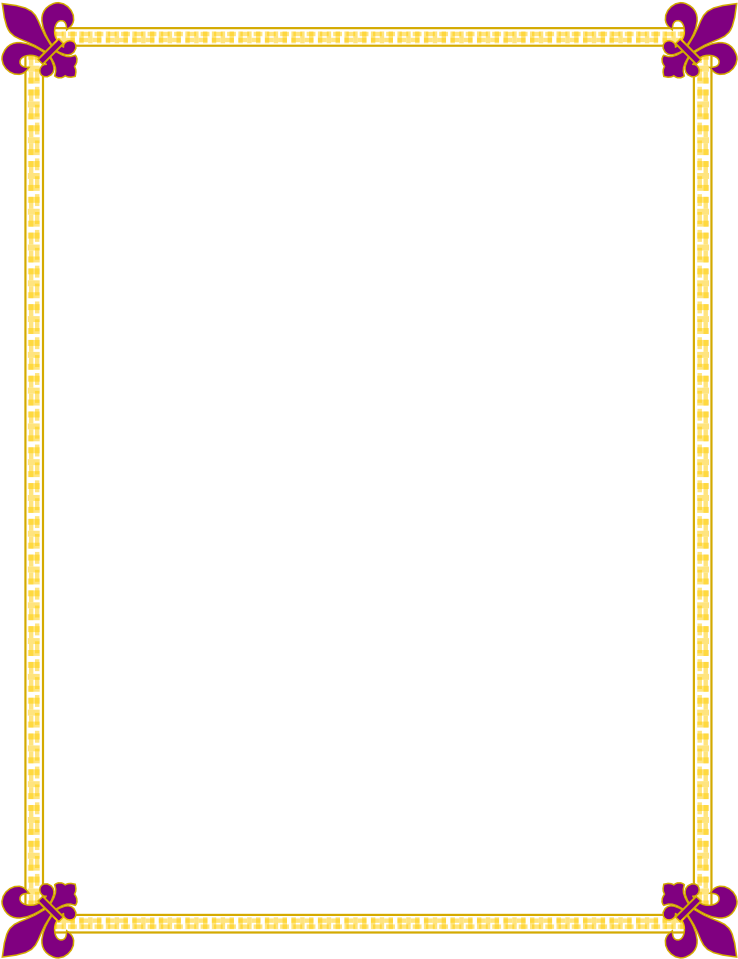 Fleur De Lis Gold And Purple Border - Professional Certificate Certificate Border Png (765x990), Png Download