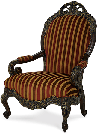 Amini High Back Wood Trim Chair - Michael Amini Essex Manor High Back Chair (600x510), Png Download