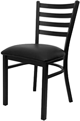 Oak Street Dining Chair Ladder Back Wood Seat With - Black Restaurant Chairs Metal (400x400), Png Download