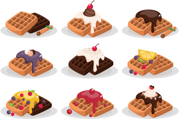 Waffles Clipart Waffle Bar - Waffles Png Vector (700x490), Png Download