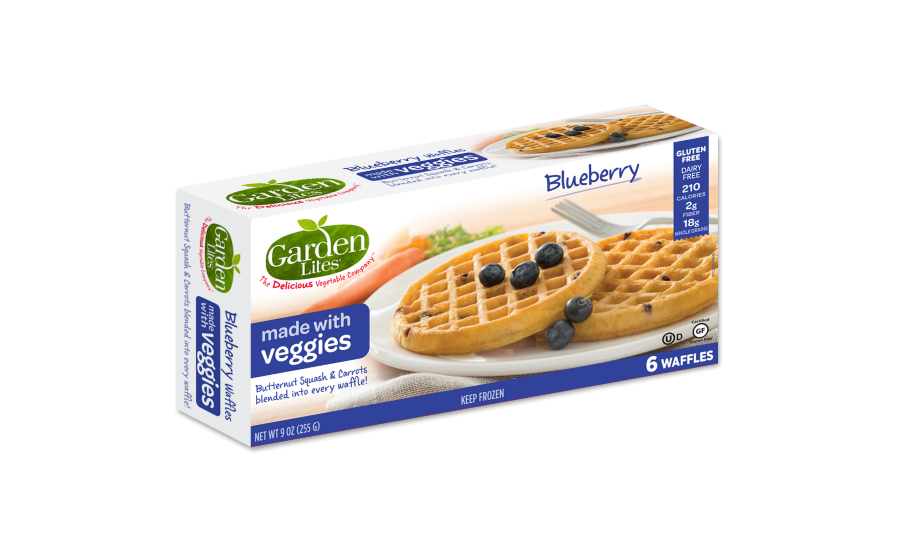 Garden Lites Waffles - Garden Lites Blueberry Waffles (900x550), Png Download