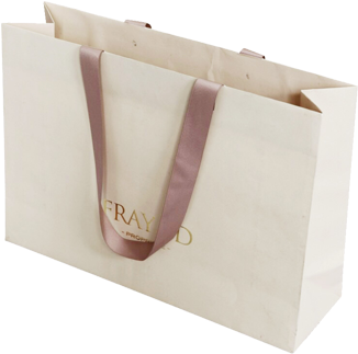 Luxury Art Paper Bag With Inset Ribbon Handle - Paper (400x400), Png Download