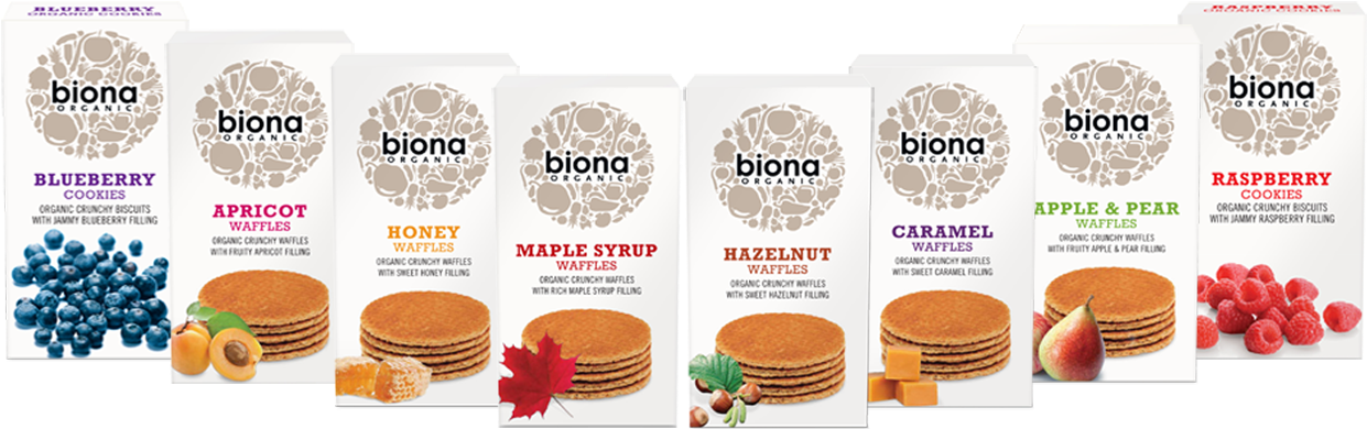 Biscuits & Waffles - Biona Maple Syrup Waffles No Added Sugar, Organic 175g (1333x400), Png Download