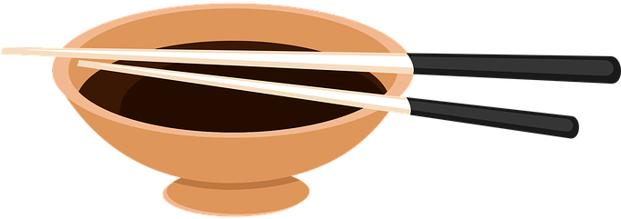 Bowl Chopsticks Condiments Japan Soy Sauce - Chopsticks Vector Png (680x340), Png Download