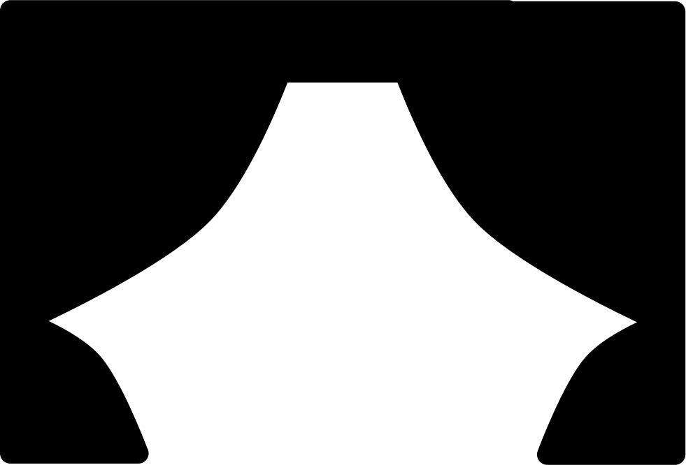 Museum Curtains Like Theather Scenery Silhouette Comments - Curtains Silhouette Png (981x666), Png Download