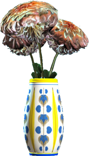 New Floral Rounded Vase - Fallout 4 Vase (480x579), Png Download
