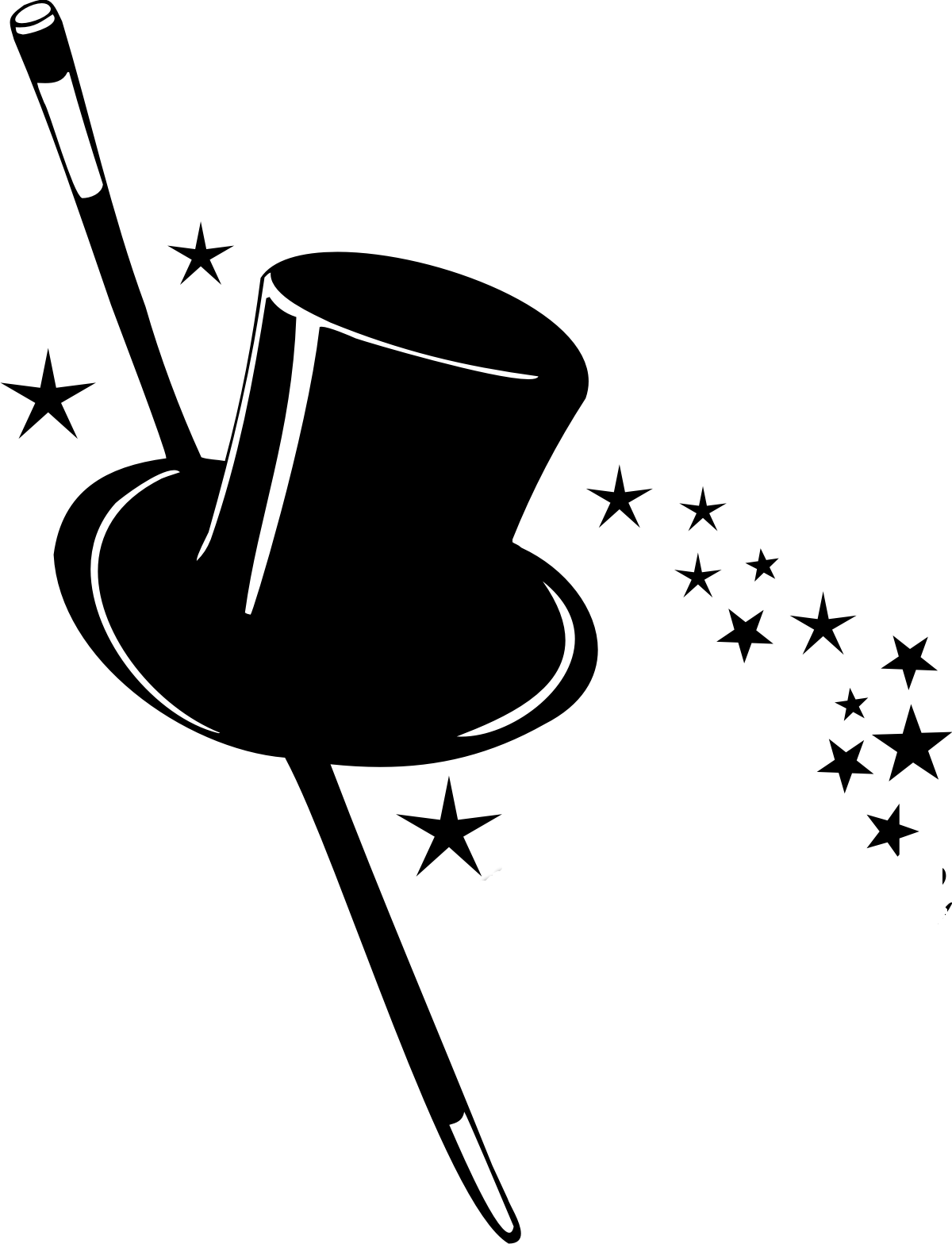 Magic Top Hat Silhouette (1200x1568), Png Download