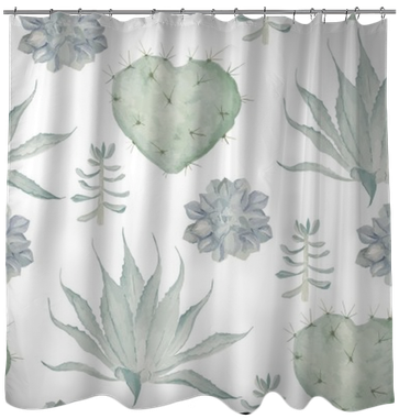 Watercolor Cactus Print - Window Valance (400x400), Png Download