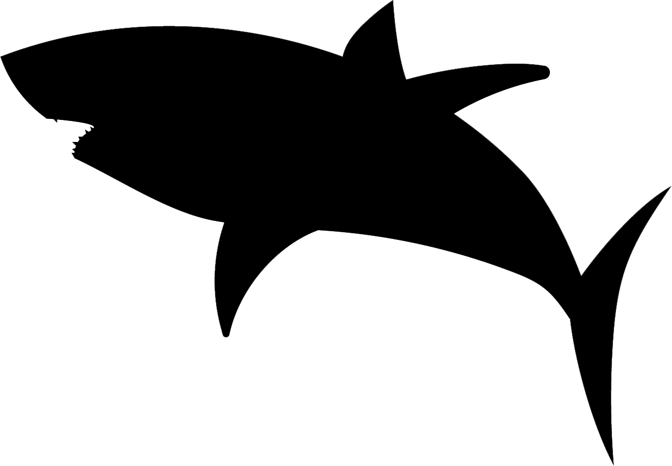 And The Underbelly - Shark Silhouette Clip Art (1310x909), Png Download