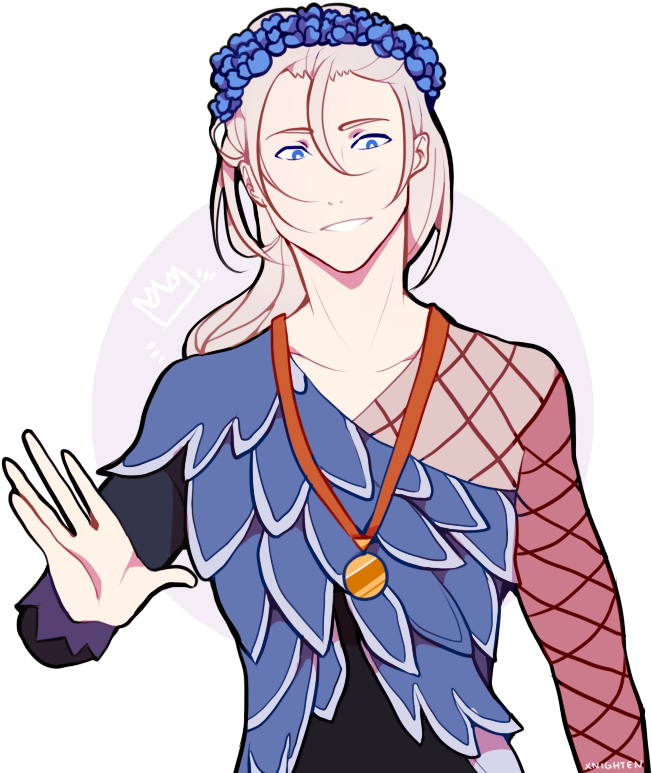 Currently In Voltron Hell - Victor Nikiforov Flower Crown (694x794), Png Download