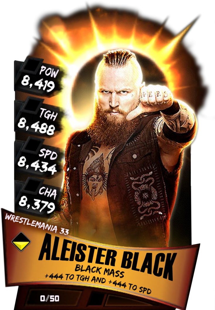 Supercard Aleisterblack S3 14 Wrestlemania33 Fusion - Wwe Supercard Wrestlemania 33 Cards (733x1158), Png Download