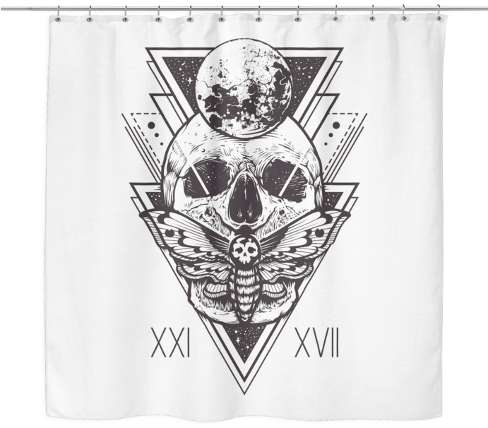 Geo Skull Shower Curtain - Sacred Geometry Design (690x690), Png Download