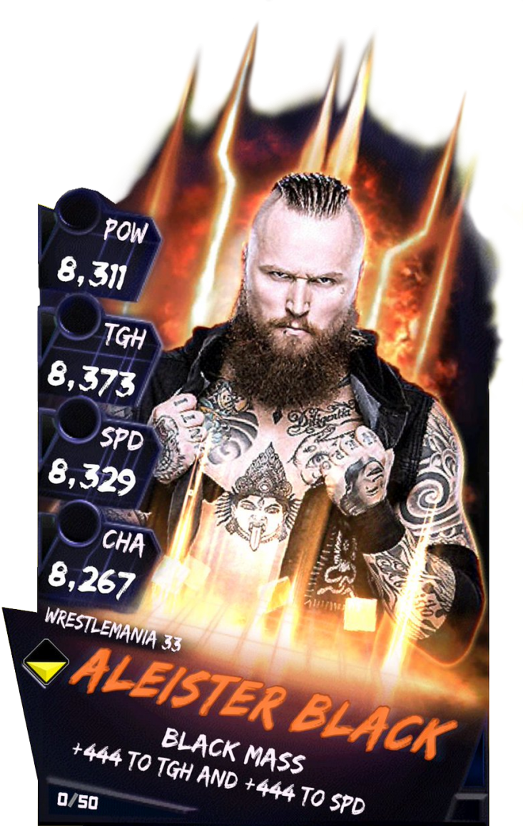Supercard Aleisterblack S3 14 Wrestlemania33 Fusion - Aleister Black Wwe Supercard (733x1158), Png Download