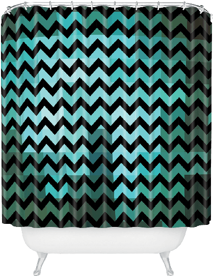 Madart Inc Black Chevron Romantic Evening Shower Curtain - Deny Designs Madart Inc Black Chevron Romantic Evening (540x540), Png Download