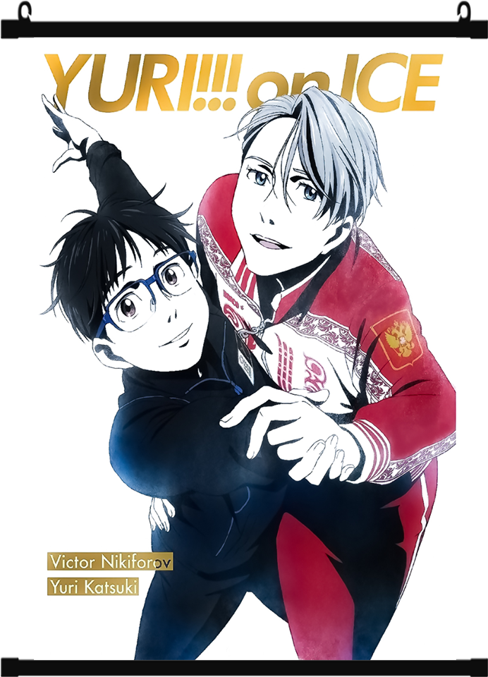 Anime Yuri On Ice Yuuri & Viktor Wall Scroll - Yuri!!! On Ice Vol.1 (828x1016), Png Download