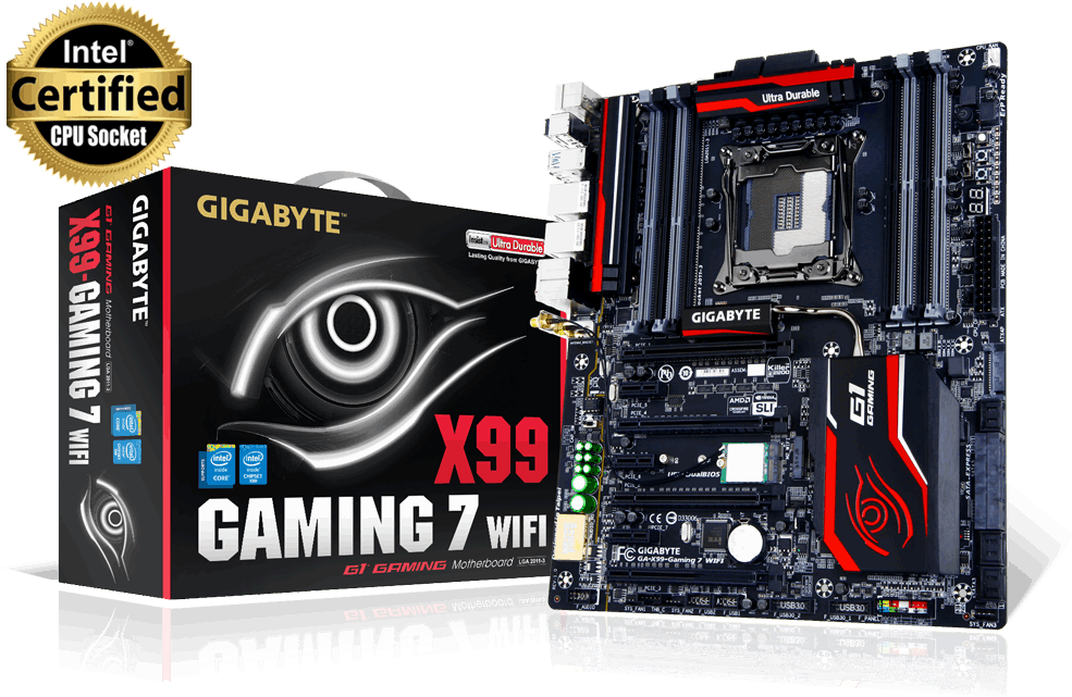 Ga X99 Gaming 7 Wifi - Giga-byte Ga-x99-gaming7 Wifi S2011v3 X99 (1000x653), Png Download