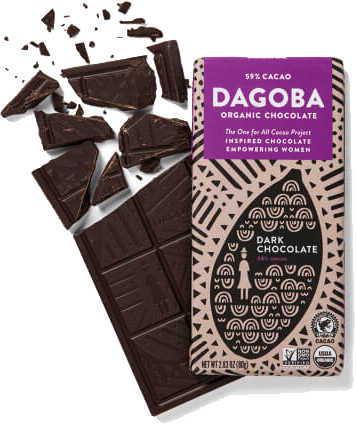 Dagoba Organic 59% Semisweet Dark Chocolate Bar [dag- - Dagoba Organic Extra Dark Chocolate - 2.83oz (356x424), Png Download