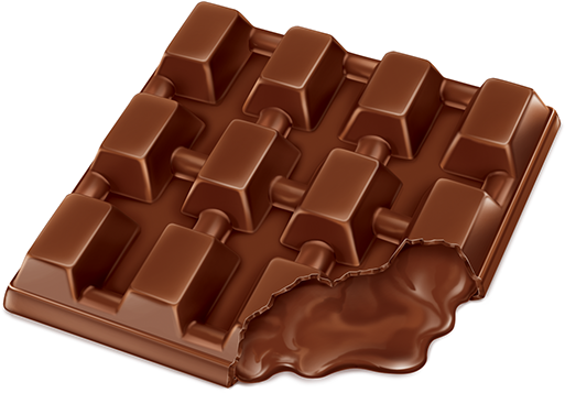 Illustration Of Tablet Chocolate Filled Liquid Chocolate - Chocolate Illustration Transparent (600x471), Png Download