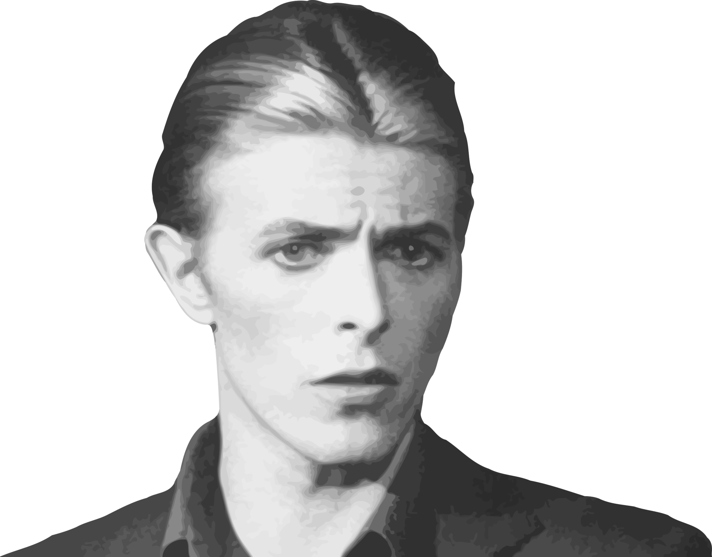 David Bowie B&w - David Bowie Png (2400x1879), Png Download
