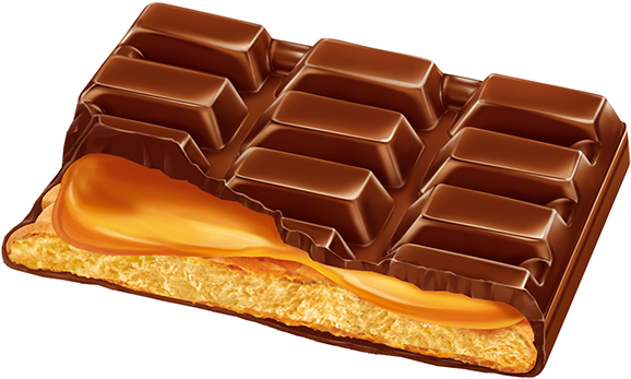 Illustration Of Tablet Chocolate Filled Caramel And - Chocolate (600x413), Png Download