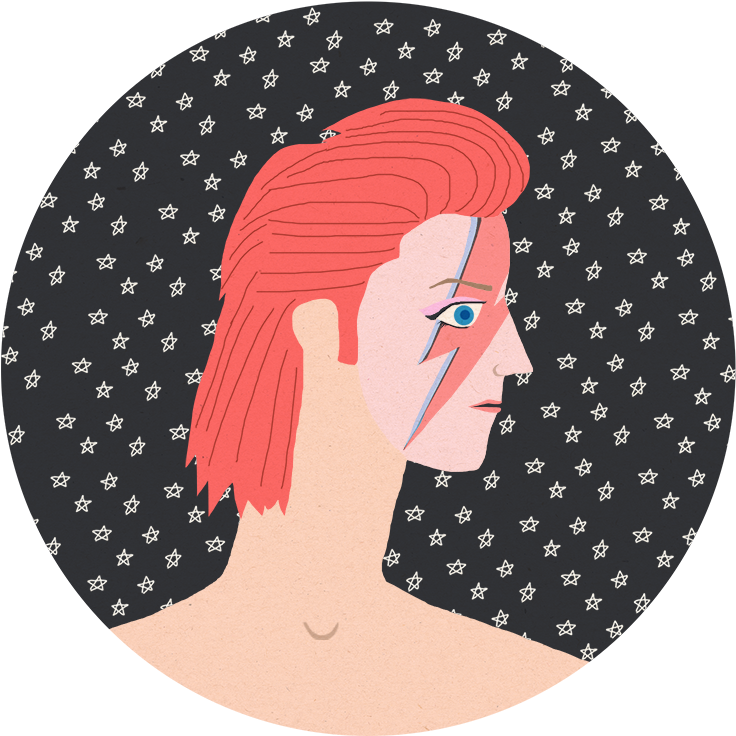Sandrachiu Davidbowie Art Attacks Online - River Etiquetas (750x750), Png Download