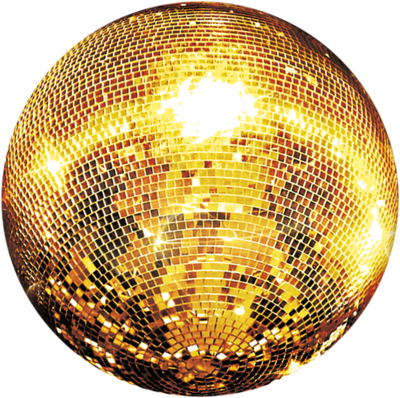 Disco Vector Gold - Gold Disco Ball Png (400x398), Png Download