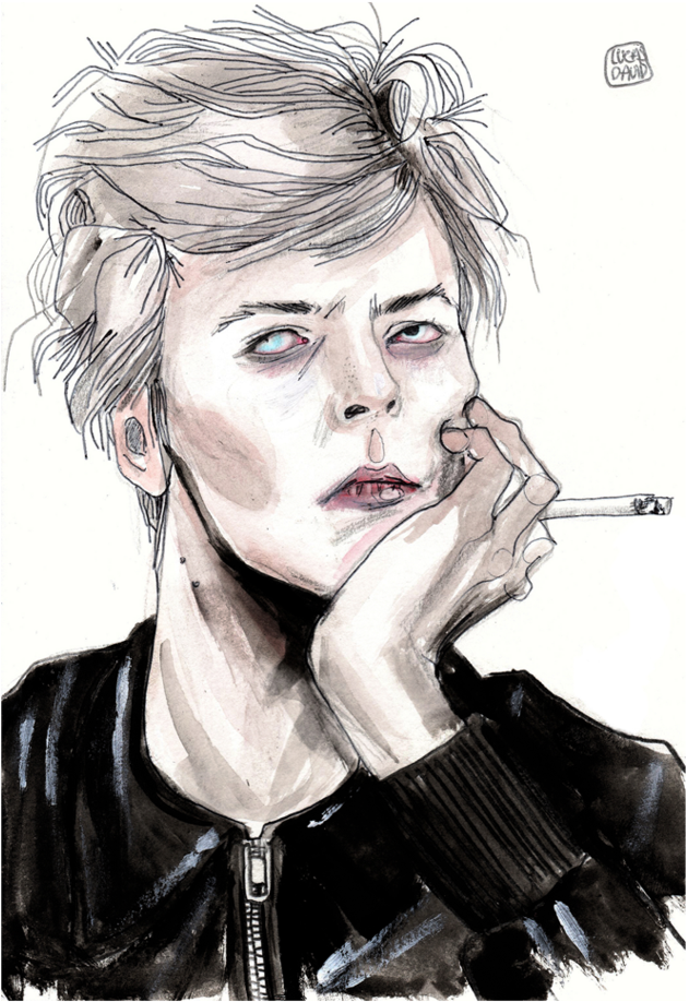 David Bowie Smoking Print (768x1024), Png Download