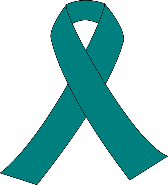 Ribbon - Ovarian Cancer Ribbon Png (546x599), Png Download