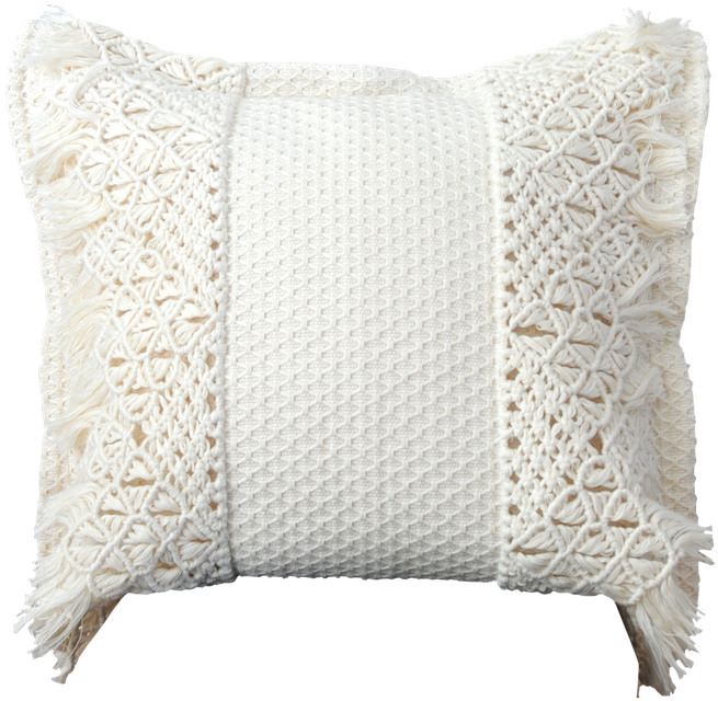 Azulina Home Handwoven Cotton Neutral Decorative Pillows - Knitting (1000x1001), Png Download