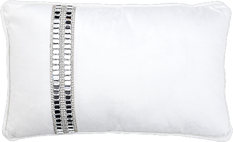 Image For 12x20" White Decorative Pillow With Grey - Cushion (519x804), Png Download