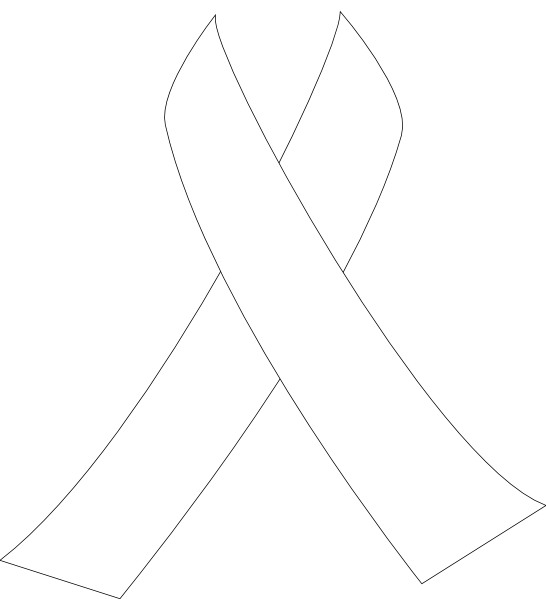 546 X 599 33 Kb Png Cancer Ribbon Clip Art Black And - White Cancer Ribbon Png (546x599), Png Download