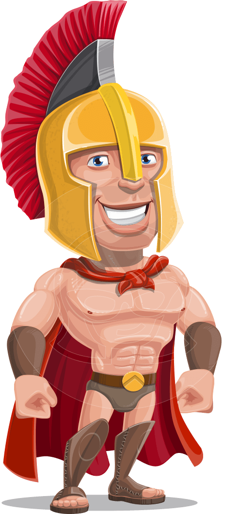 Vector - Spartan Cartoon (957x1060), Png Download