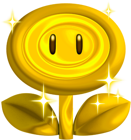 Download Gold Flower Nsmb2 - Super Mario Golden Flower - Full Size PNG