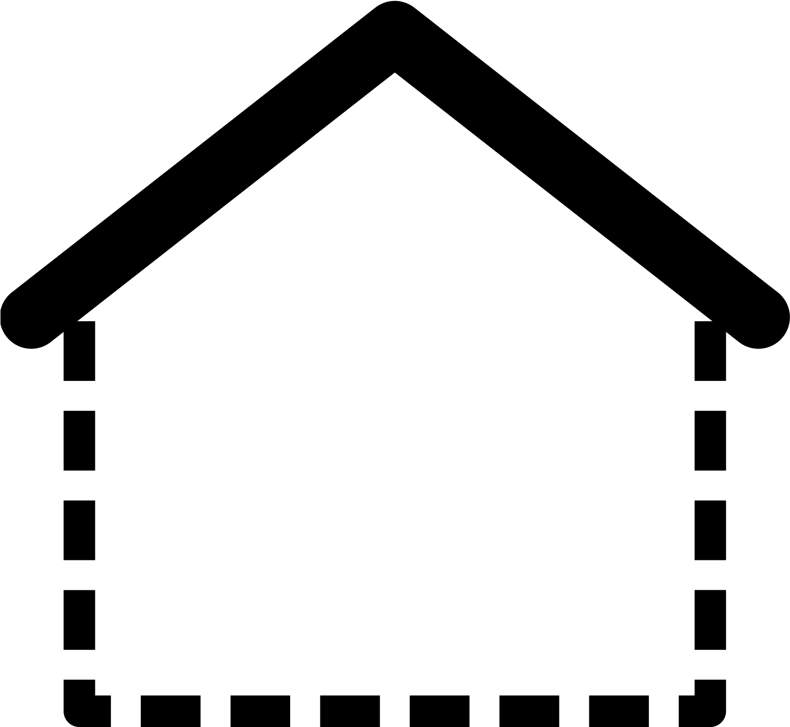 This Shape's Bottom And Sides Are Dotted Lines That (1600x1600), Png Download
