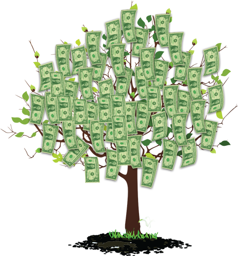 Png Library Money Tree Clipart - Seasonal Tree Spring Shower Curtain (524x533), Png Download
