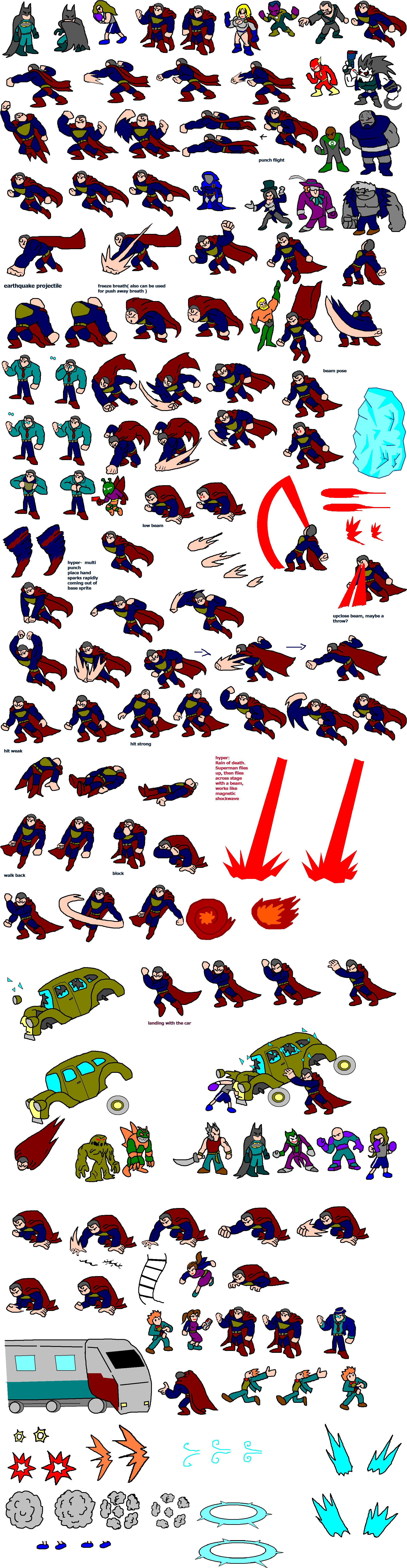 Superman - Harley Quinn Sprites (1919x7393), Png Download