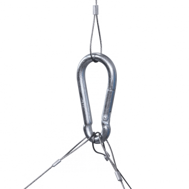 Once The Steel Rope Is Mounted To The Frame, Attach - Carabiner (385x385), Png Download