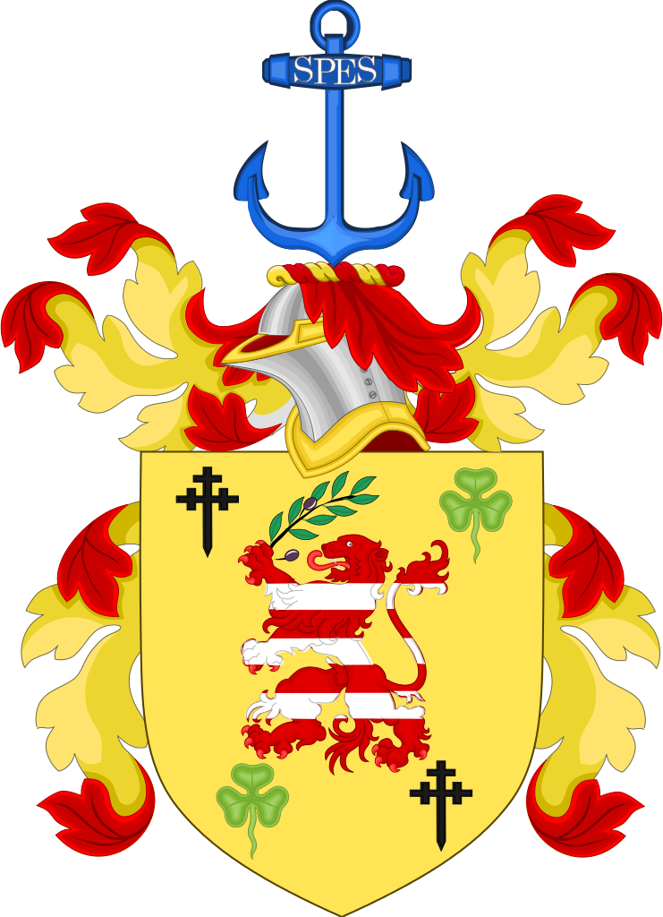 Coat Of Arms Of Bill Clinton - Raffles Coat Of Arms (741x1024), Png Download
