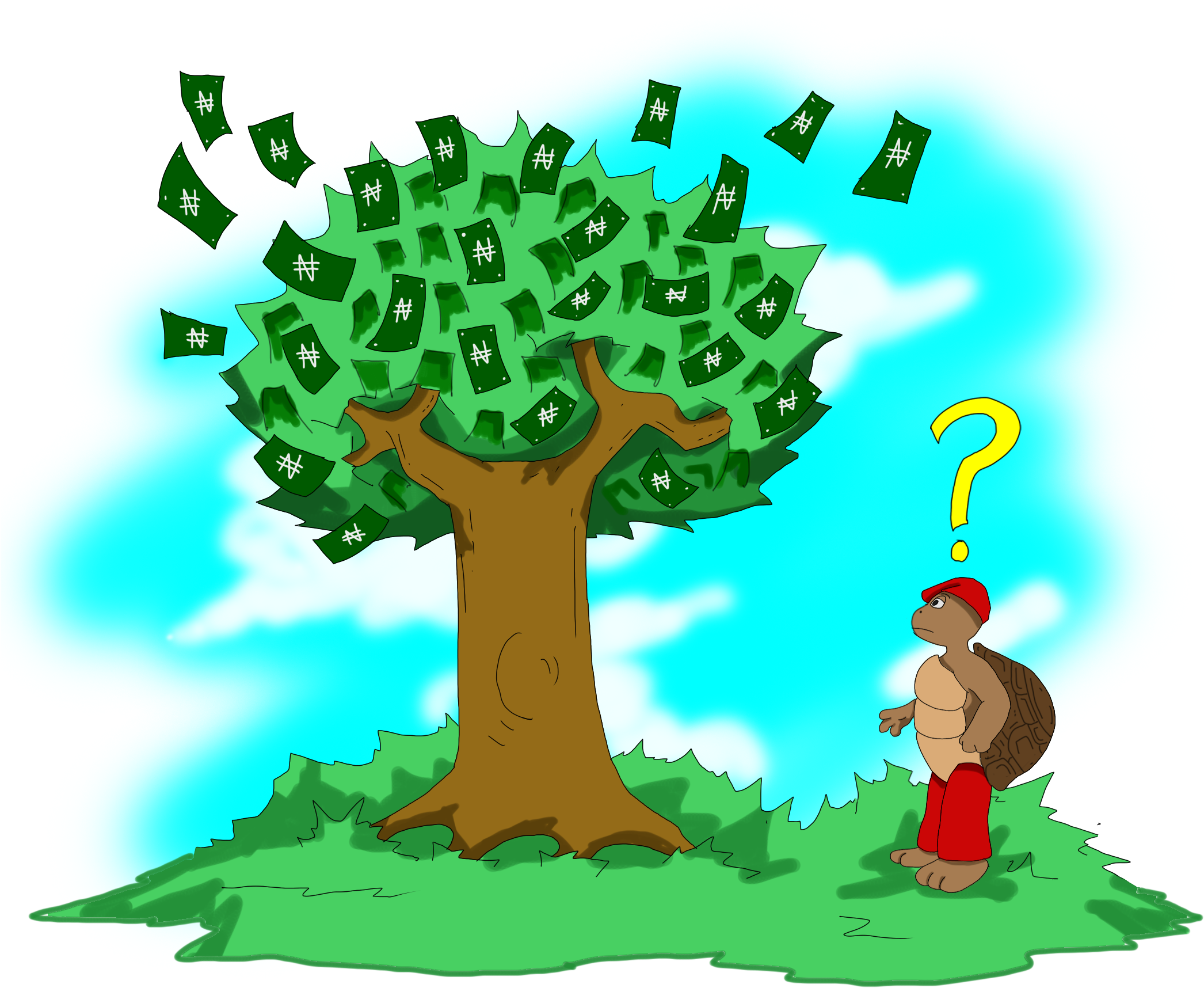 Ajapa Money Tree - Global Money Week Drawings (2116x1800), Png Download