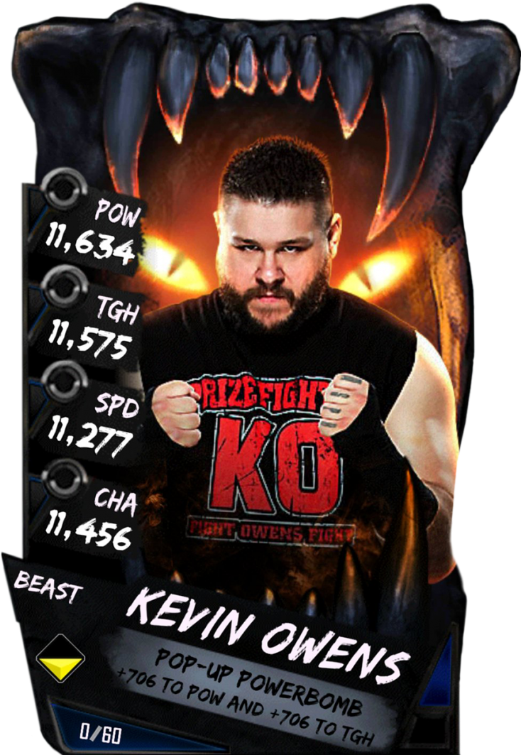 Kevinowens S4 16 Beast - Wwe Supercard Beast Cards (733x1158), Png Download