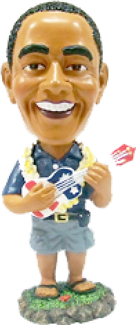 Bobble Head Doll Obama Ukulele (500x500), Png Download