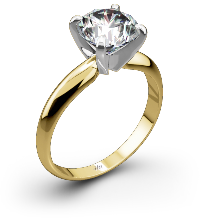 Heavy 4 Prong Solitaire Engagement Ring - Pre-engagement Ring (500x500), Png Download
