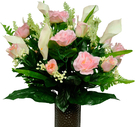 Px, File Size - Ruby's Silk Flowers Pink Rose And Calla Lily Mix Artificial (455x455), Png Download