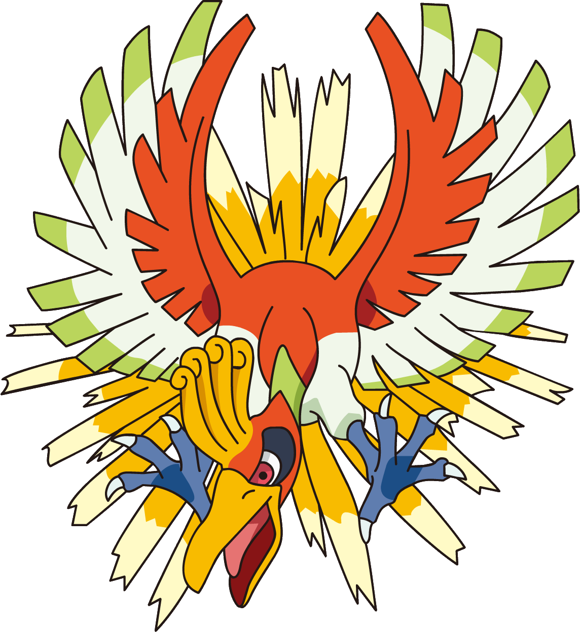 250ho-oh Os Anime - Ho Oh Vs Fearow (1144x1248), Png Download